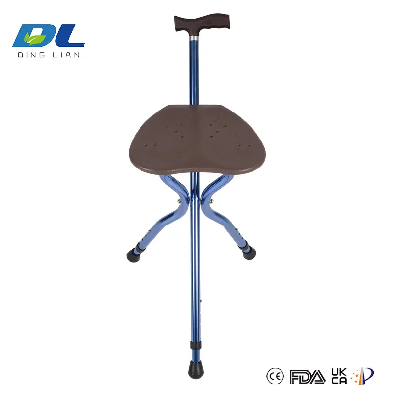 DL-5051 walking cane converting from walking mode to seat mode