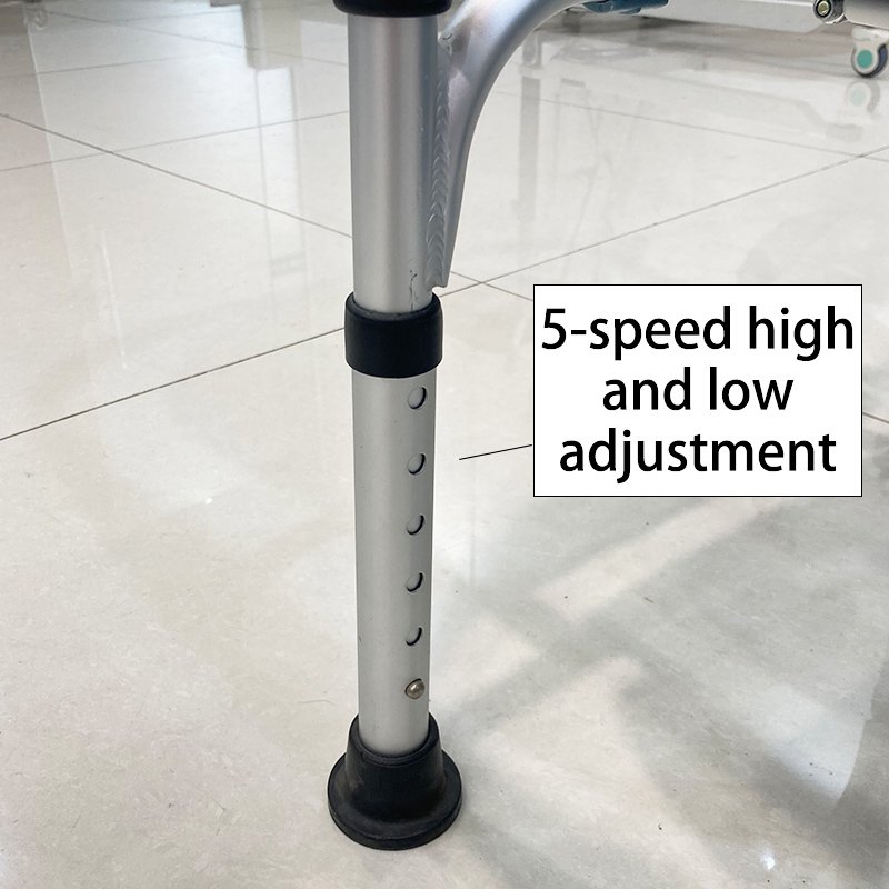 Close-up of the leg adjustment points on the DL-6016L, showing five different height settings.