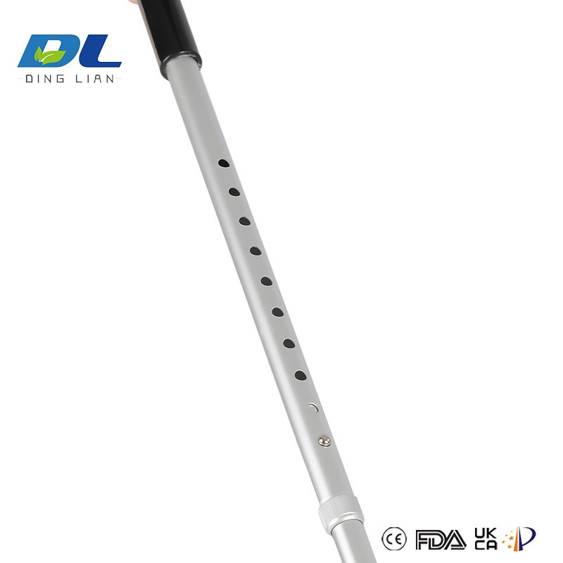 Elbow crutch with anti-slip base tip for safe walking on indoor and outdoor surfaces