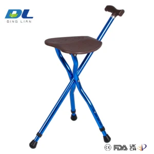 DL-5051 walking cane chair being used as seated walking aid outdoors