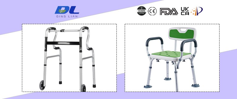 Shower chair and walking aid for elderly daily use