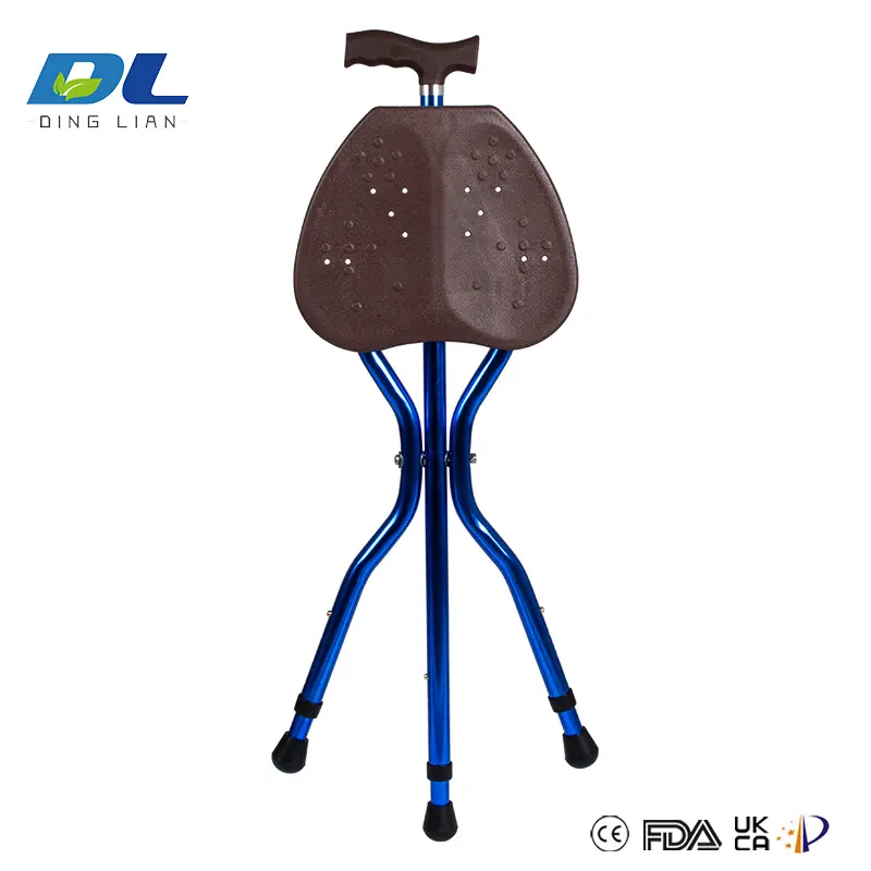 DL-5051 walking cane chair folded for storage or transport