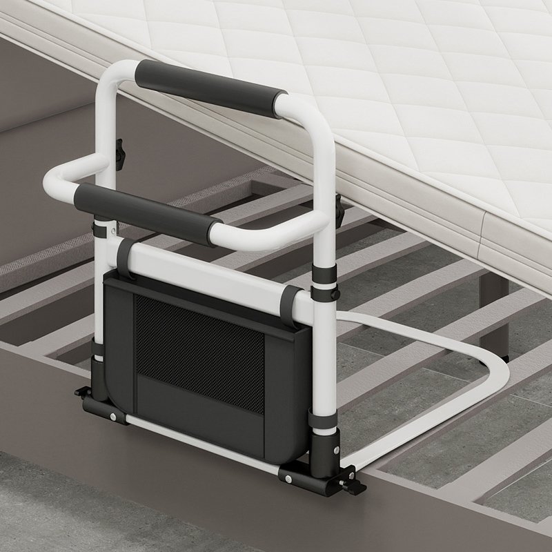Side view of DL-3015B bedside handrail with anti-slip padded grip