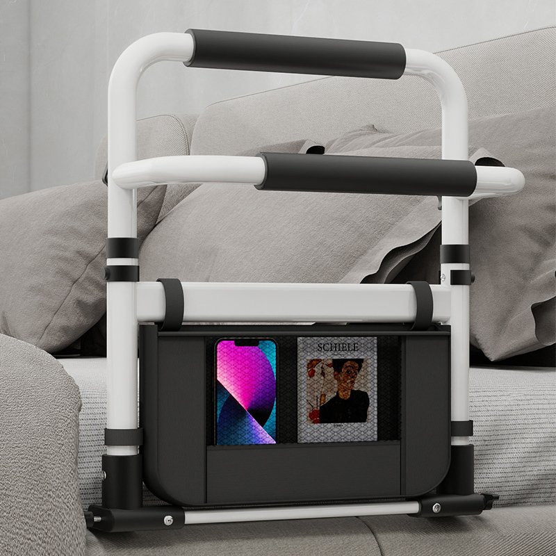DL-3015B bedside handrail placed beside a low mattress for easy access