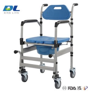 270-degree flip-up armrest on DL-6025T commode chair for easy transfer