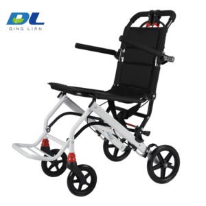 Side view of DL-7077L nursing wheelchair highlighting armrest support and seating comfort