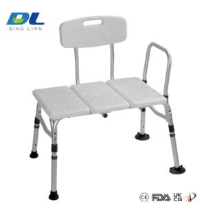 Extended tub transfer bench DL-9101 with stable backrest for safer bathtub entry