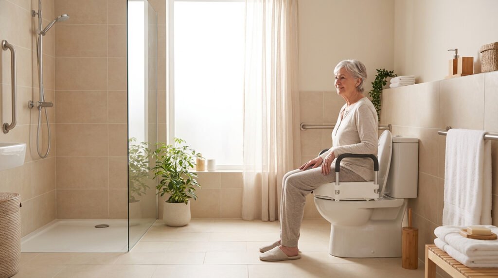 Lightweight elderly care equipment showing structural stress and wear after repeated daily use in a care facility