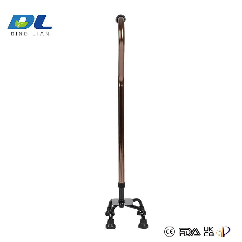 Side view of walking cane showing lightweight frame and strong base tip