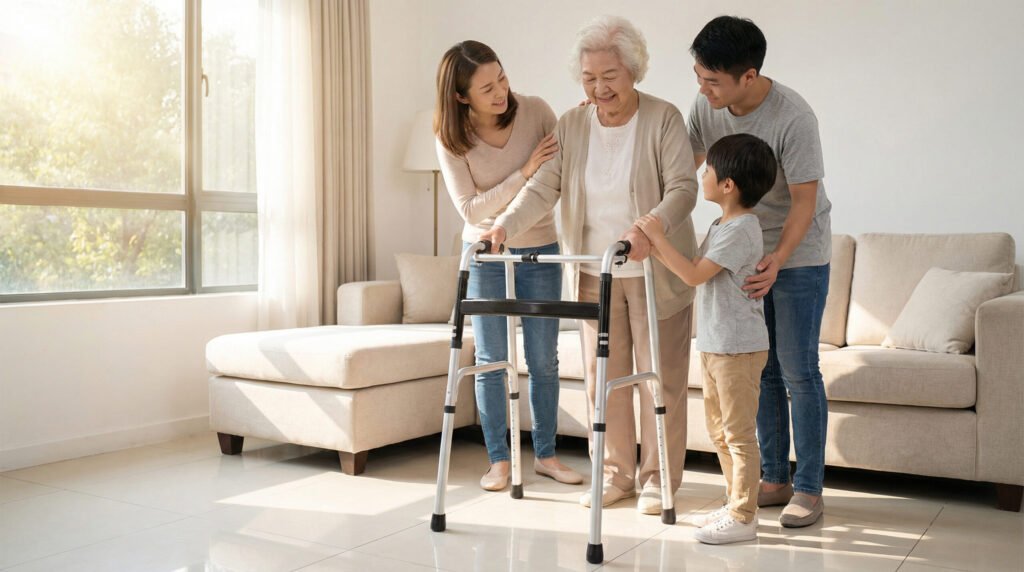 Care equipment showing visible wear and structural changes after extended real world use over time