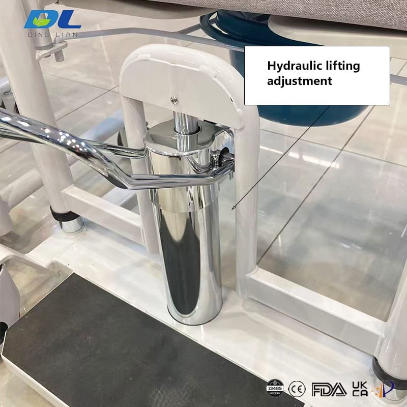 Hydraulic lifting adjustment system of DL WGYW03 patient transfer wheelchair