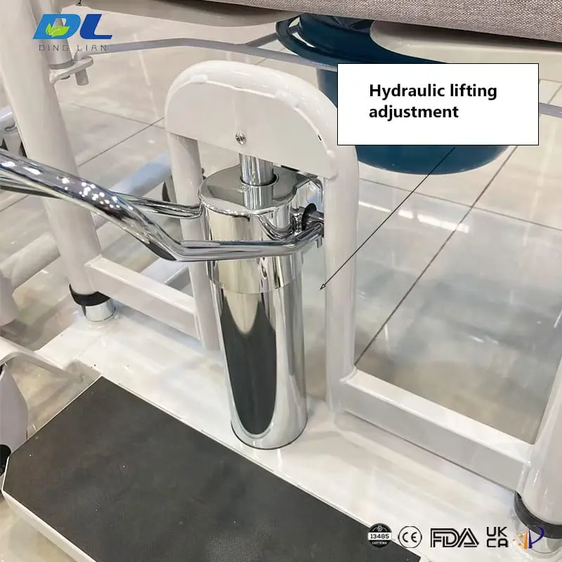 Hydraulic lifting adjustment system of DL WGYW03 patient transfer wheelchair