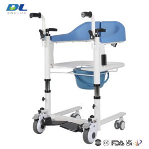 DL-WGYW04 patient transfer wheelchair shown from alternate side angle