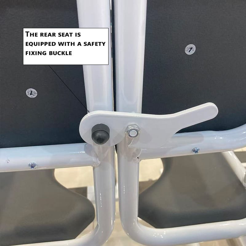 Rear seat safety fixing buckle on DL WGYW02 patient lift transfer chair for secure seated transfers
