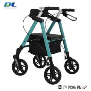 DL-7077D aluminum rollator designed for mobility and comfort with durable, lightweight frame for elderly users.