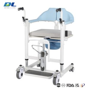 DL-WGYW01 hydraulic patient lift wheelchair with adjustable height mechanism for nursing home transfers