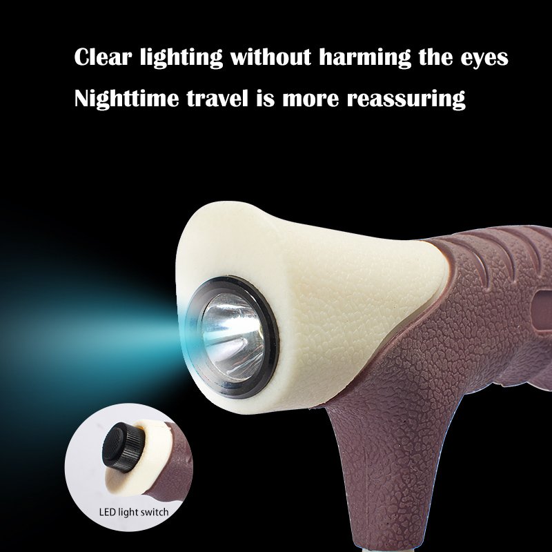 DL-5041 walking cane with built in light for nighttime safety