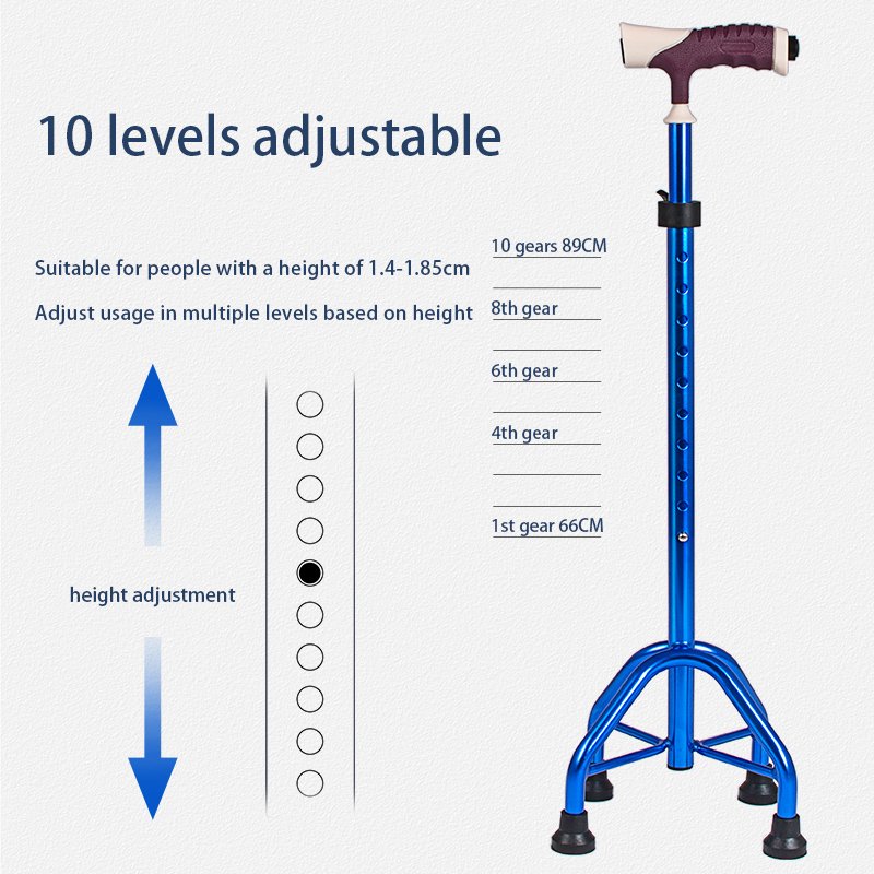 DL-5041 adjustable walking cane height settings for different users