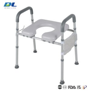 DL-2017T commode handrail side view with stable frame design