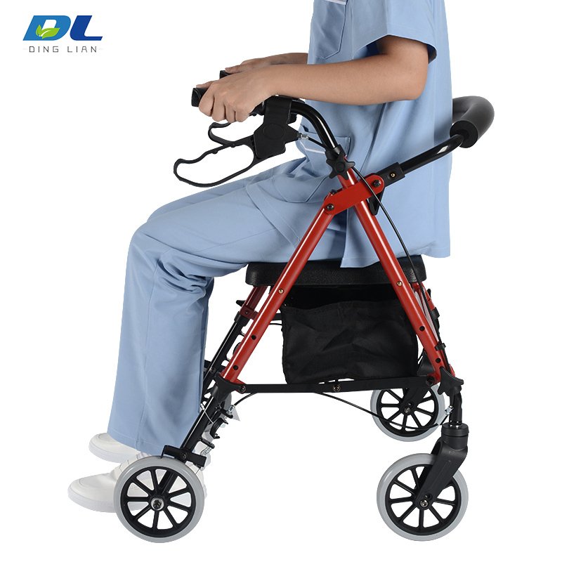 DL-7072 rolling walker padded seat for resting support during walking and outdoor mobility use