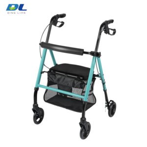 DL-7077C handicapped rollator walker with seat and brake system for mobility support