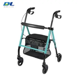 DL-7077C handicapped rollator walker with seat and brake system for mobility support