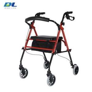 DL-7072 rolling walker with seat and brake system for elderly mobility and walking support