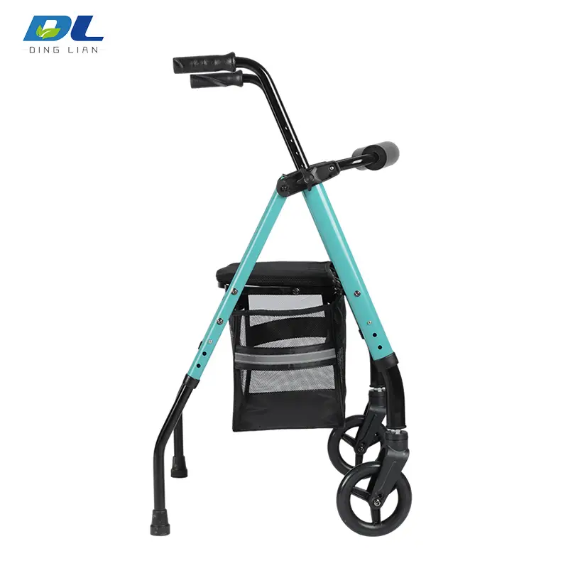DL-7077B foldable rollator side frame lightweight aluminum mobility walker for seniors
